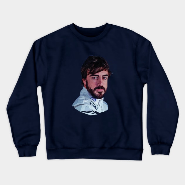 Fernando Alonso low poly Crewneck Sweatshirt by pxl_g